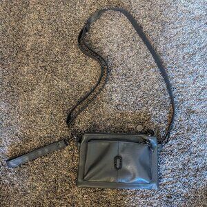 Dark gray crossbody purse - adjustable strap and clutch strap